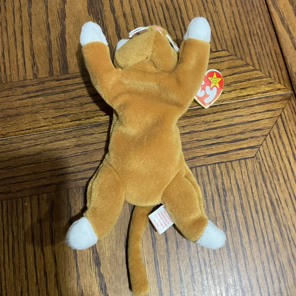 Adorable Ty Beanie Babies Nip Cat 🐈 Plush - Tan and White